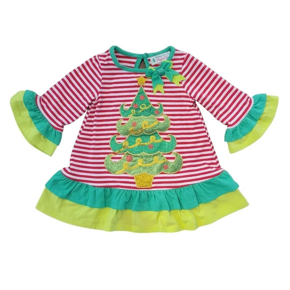 Magical Season Girl's 2T Sequined Christmas Tree Dress - Picture 1 of 10